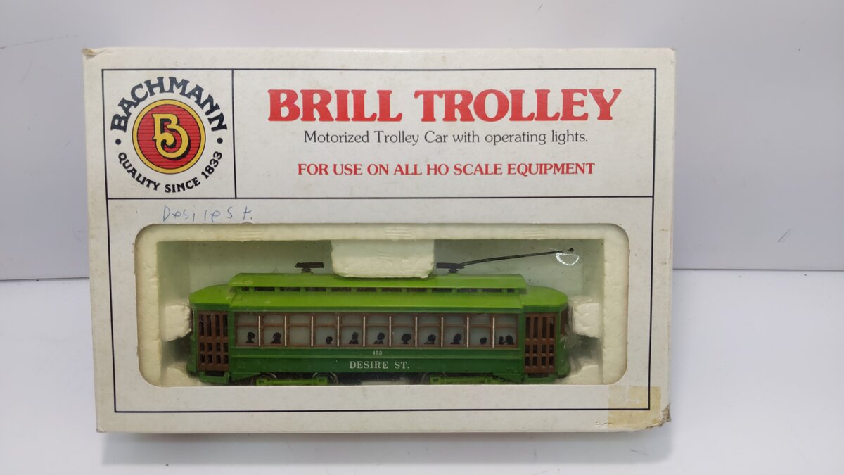 Bachmann 61036 HO Desire St Electric Brill Trolley #453 – Trainz