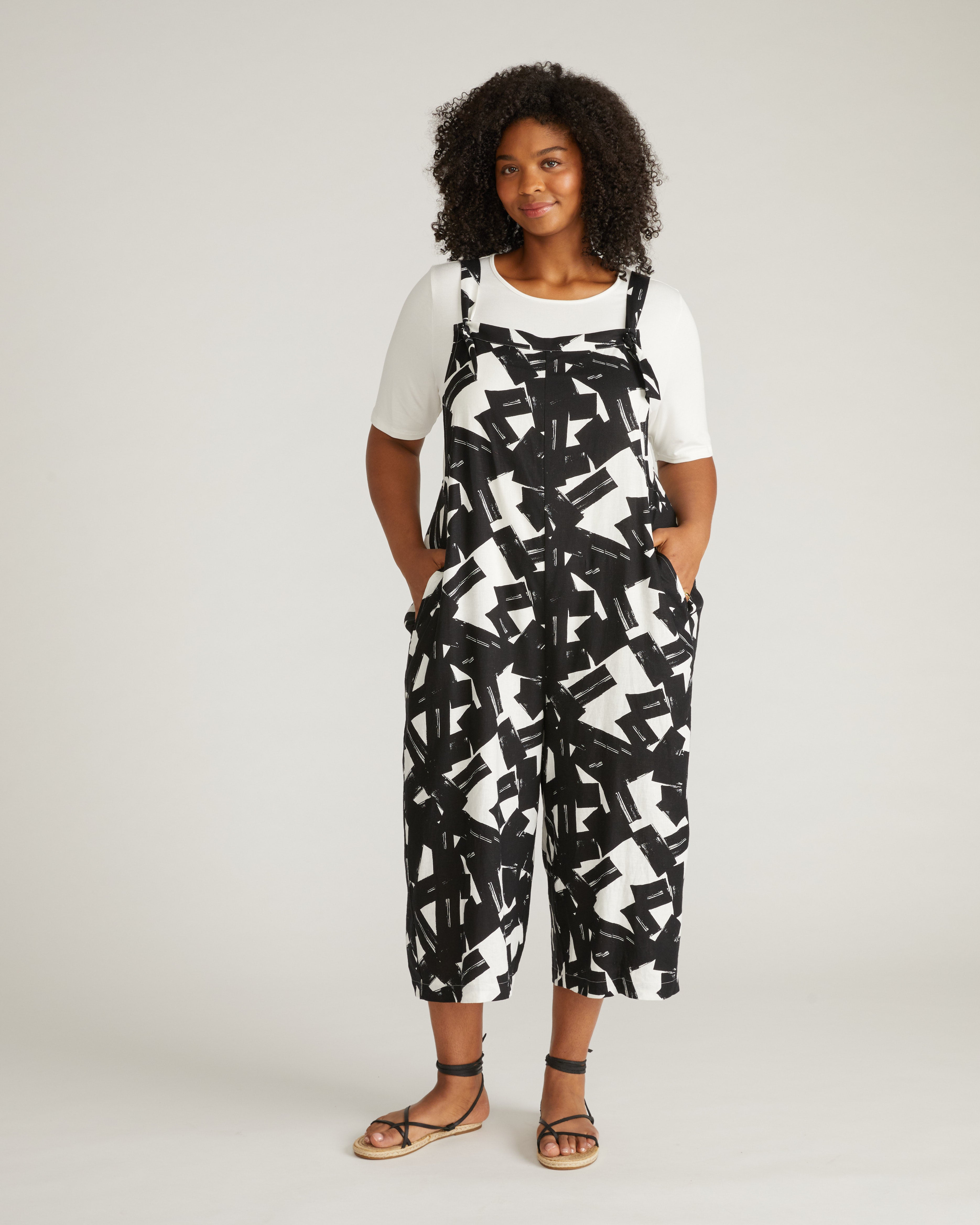 Kora Linen Overalls - Santiago Print – Universal Standard