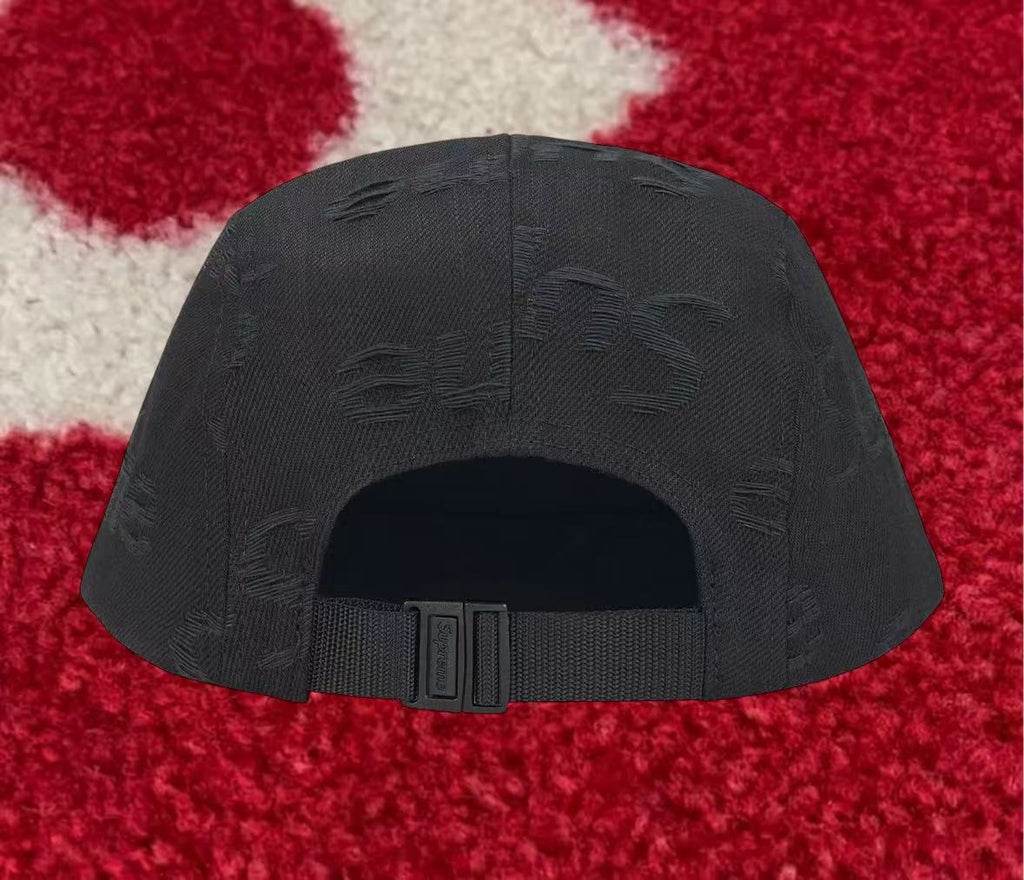 Supreme Jacquard Logos Denim Camp Cap Black FW25 – UniqueHype