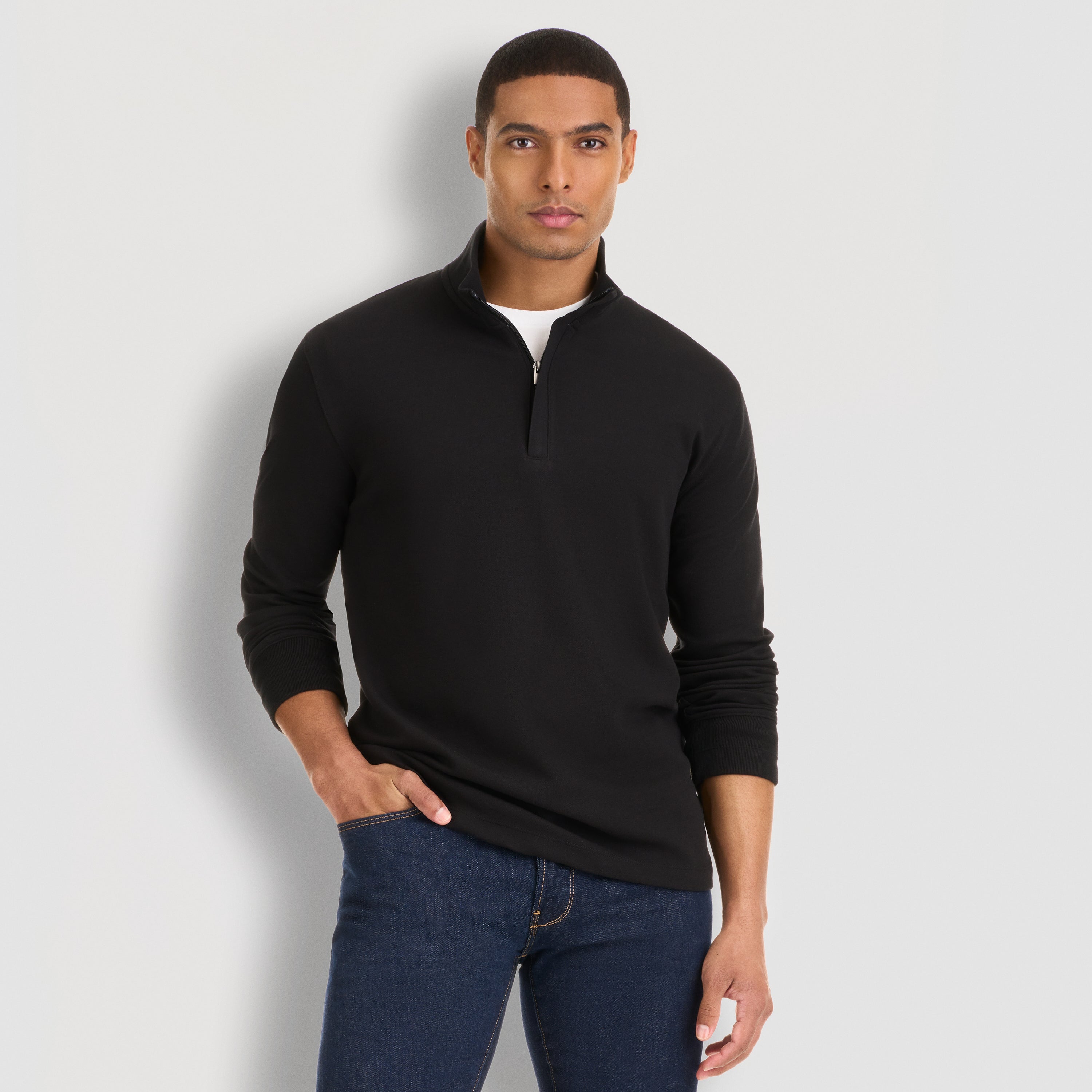 Essential Stain Shield Luxore Quarter Zip - Regular Fit – Van Heusen
