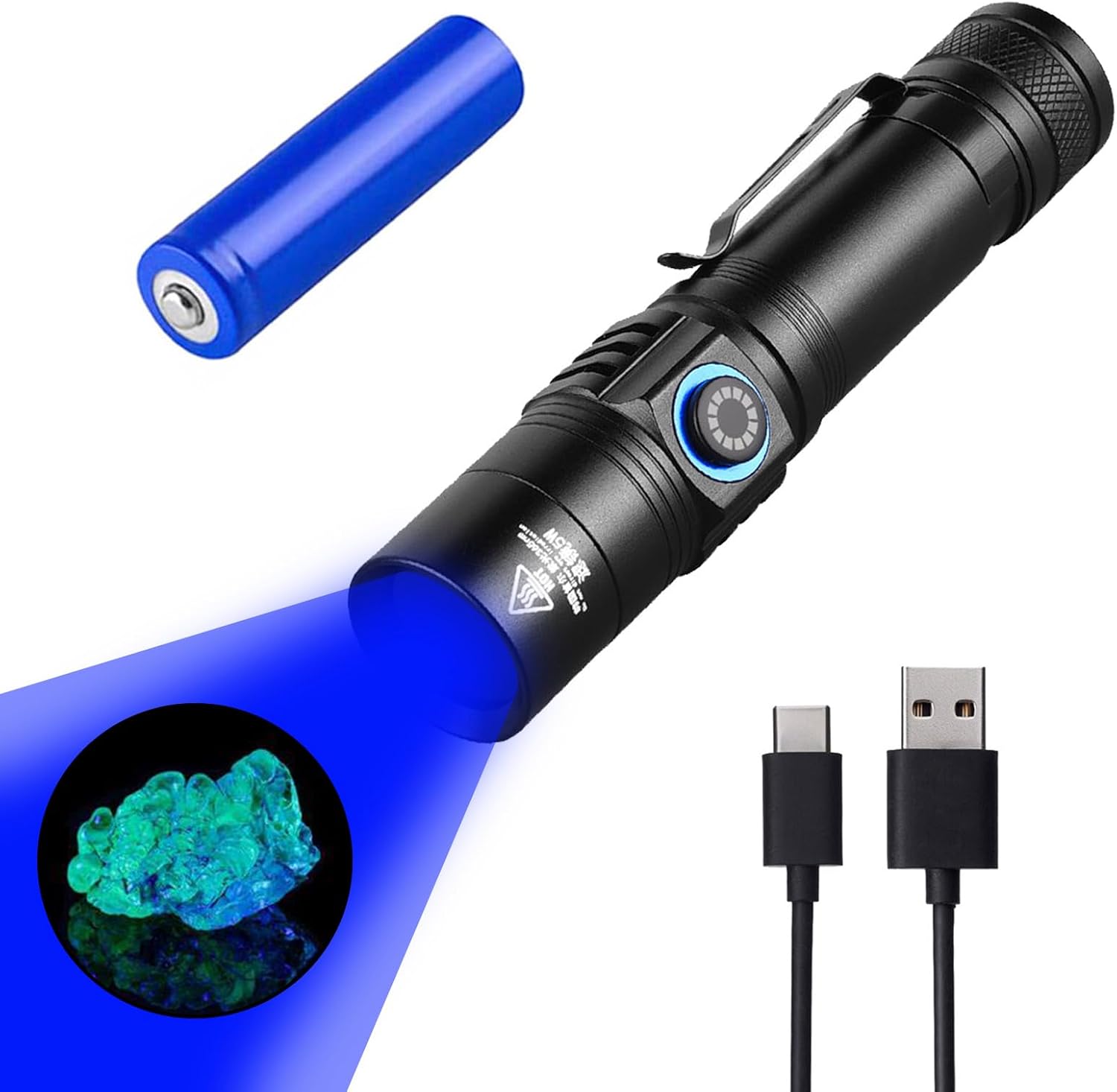 UVブラックライト 伍德氏】短波UVライト 強力ブラックライト懐中電灯