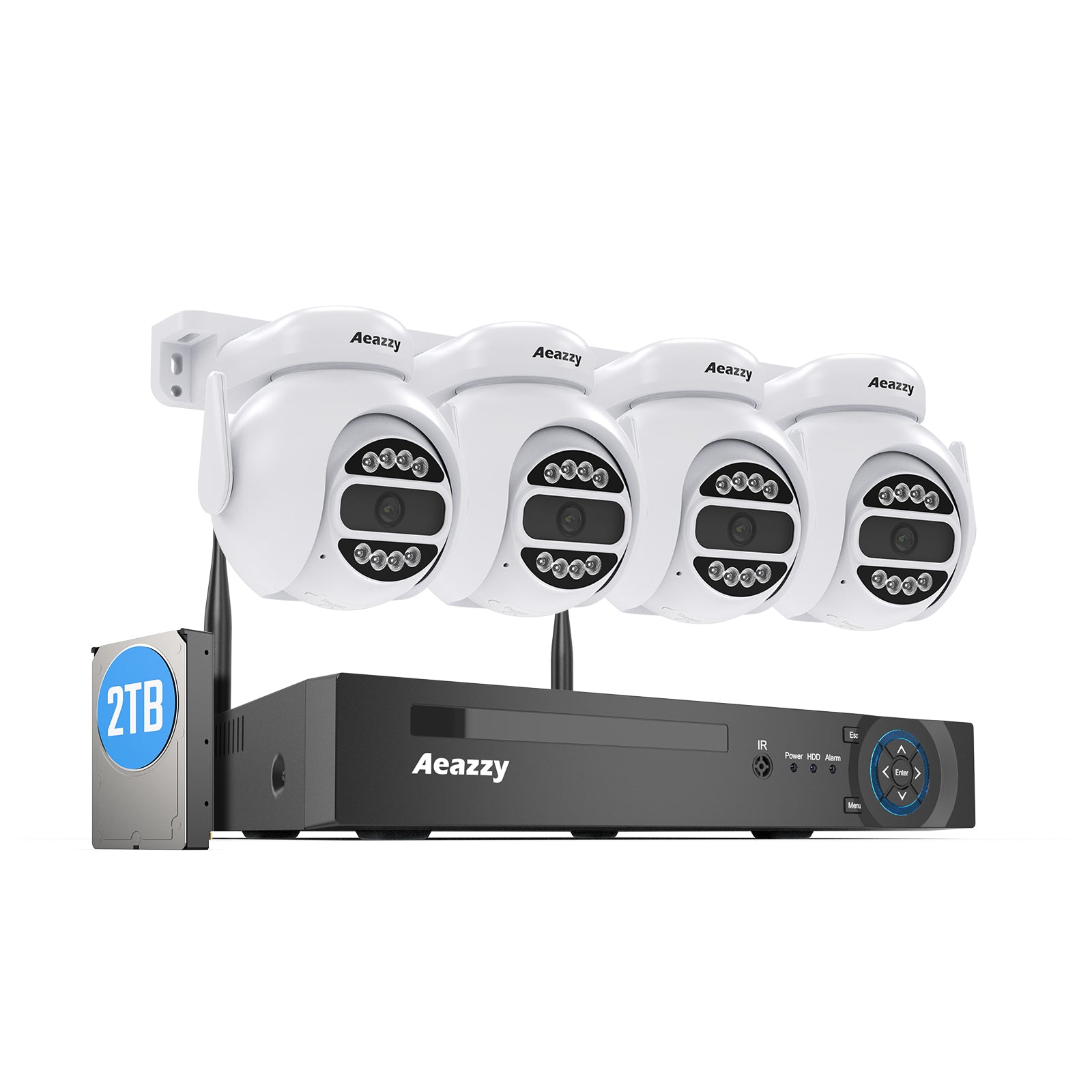 顔検出・回転可能・人体検知自動追跡】AEAZZY 5MP 防犯カメラセット