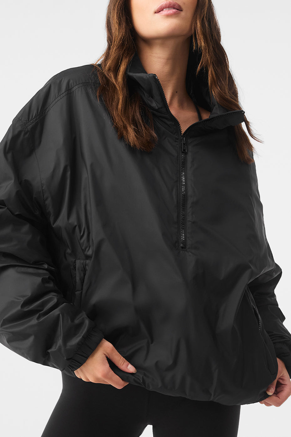 Latitude Light Weight 1/2 Zip Pullover Jacket - Black | ALO