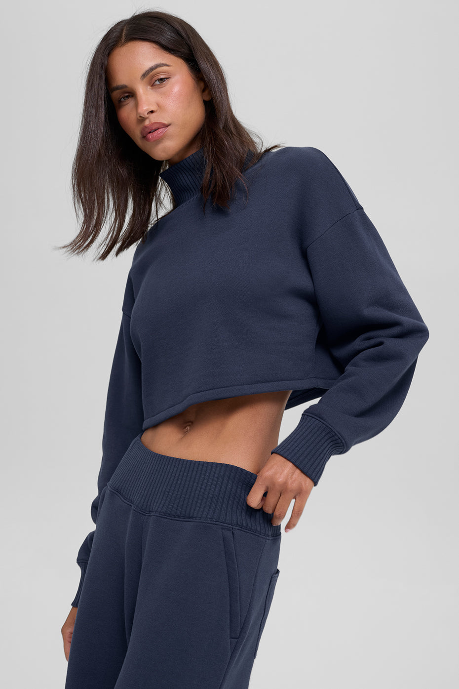 Cropped Serenity Coverup - Navy | ALO