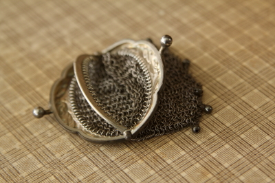 アンティークシルバーメッシュパース ヤドリギ 20170413 【Antiques