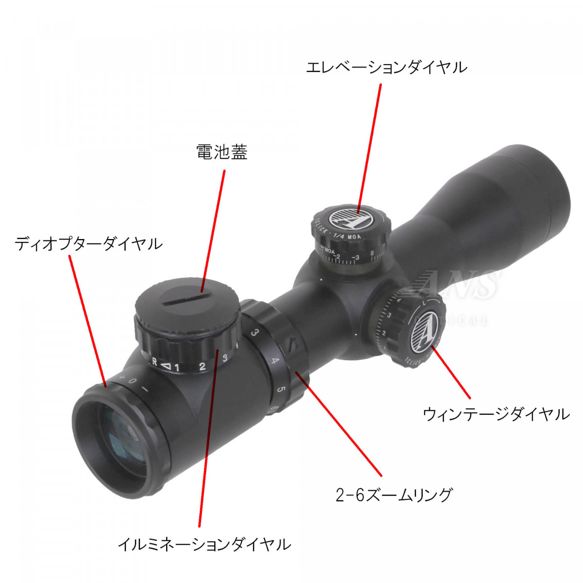 ライフルスコープ 2-6x28EGB ショートスコープ