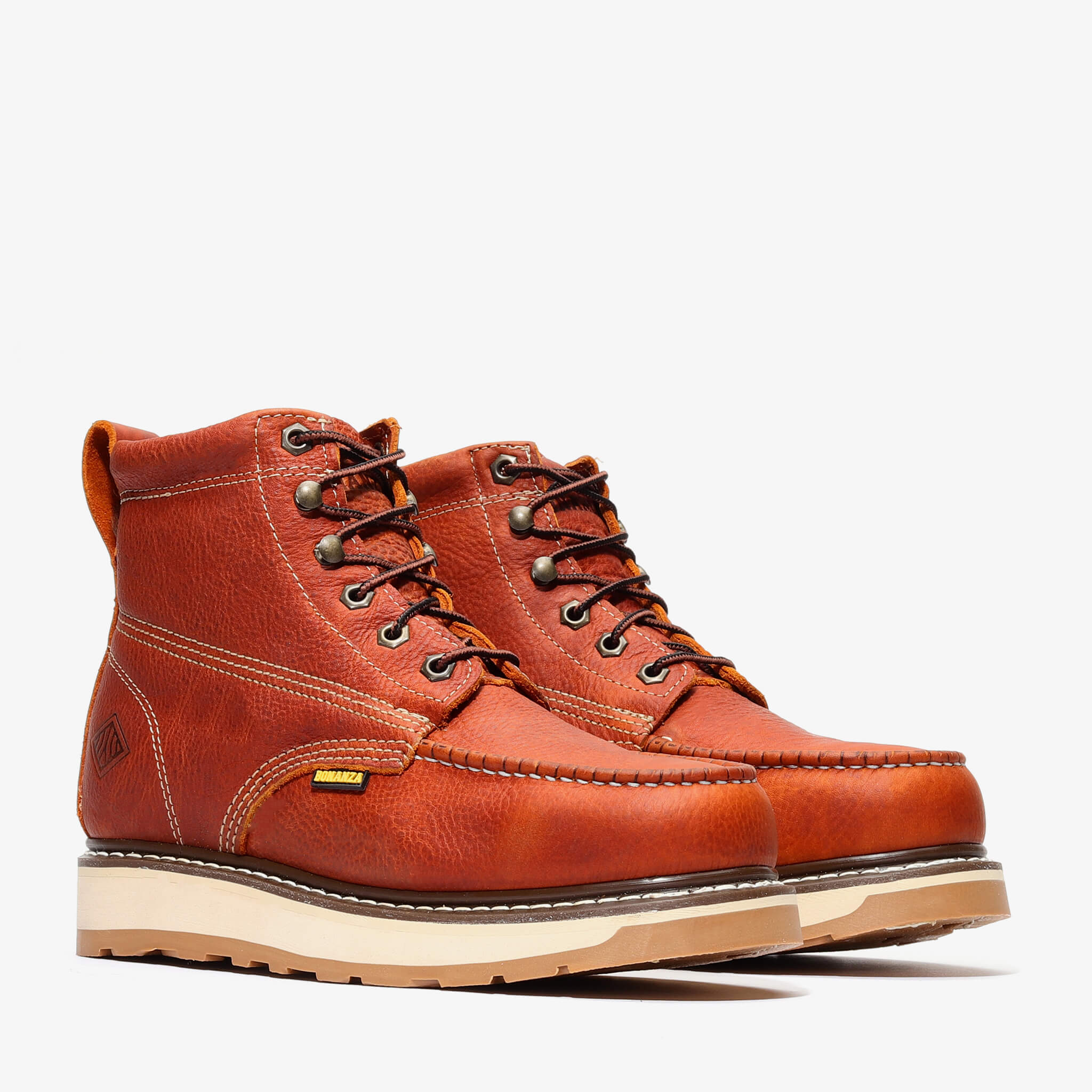 Moc Toe Steel Toe - Double Density Outsole - Golden Brown