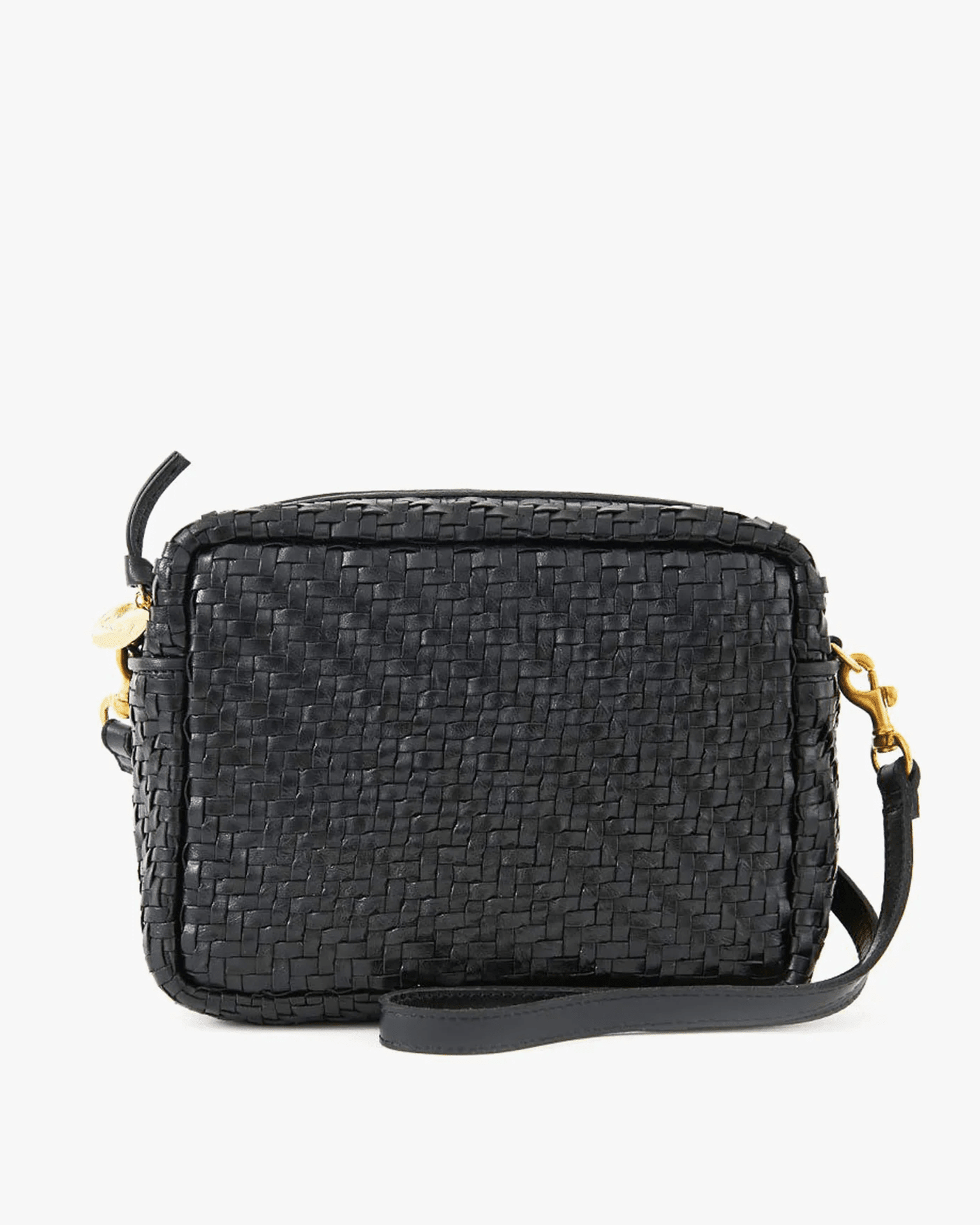 Clare V. Midi Sac in Black Woven Zig-Zag - Bliss Boutiques