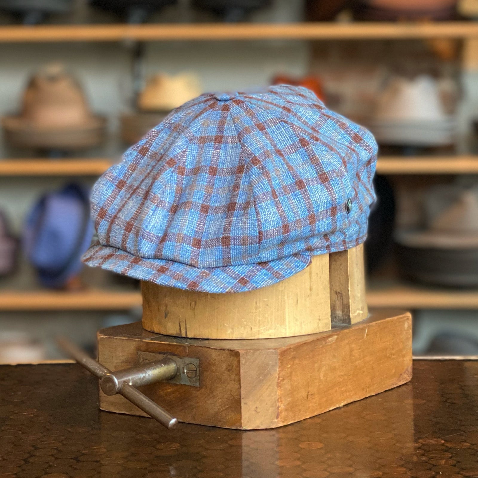 Nubby Plaid Hatteras - Plaid Newsboy Cap Lightweight for Summer