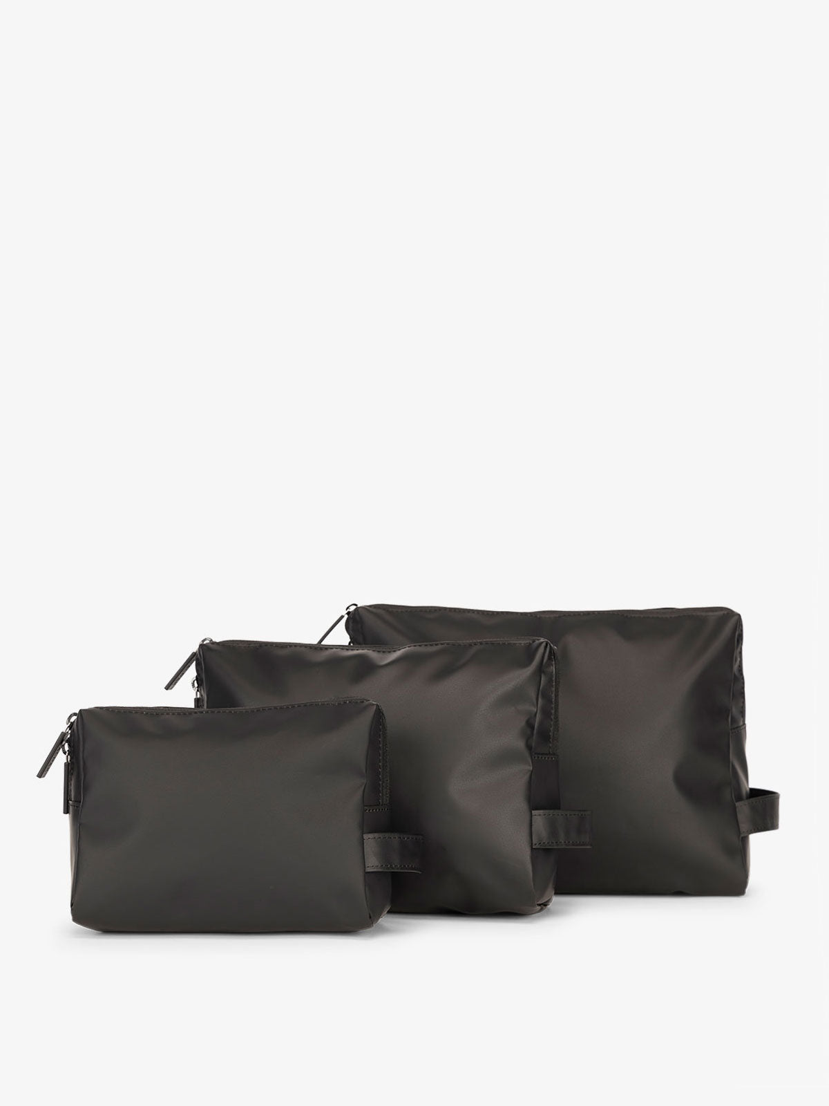 Water Resistant Zip Pouch Set (3 Pieces) in Black | CALPAK