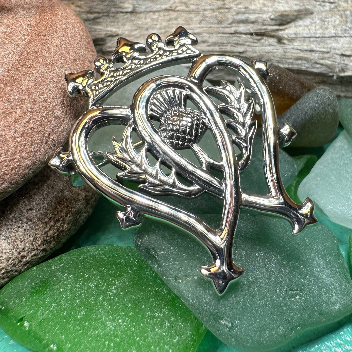 Traditional Scottish Luckenbooth Brooch – Celtic Crystal Design