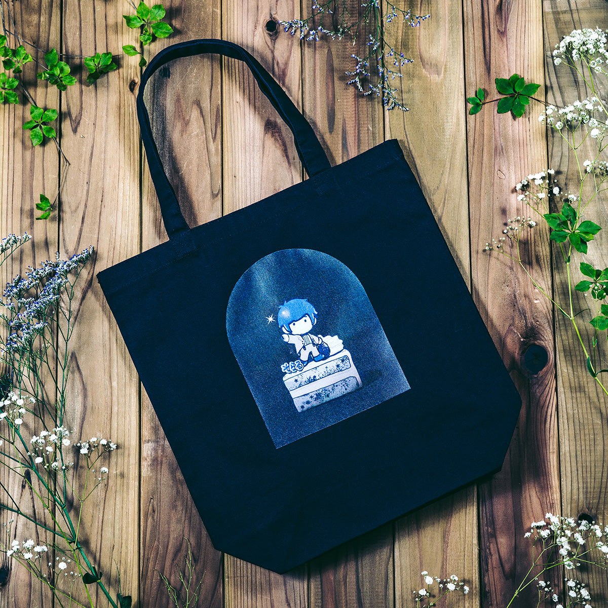 そらる15thグッズ】ケーキとそらるのトートバッグ