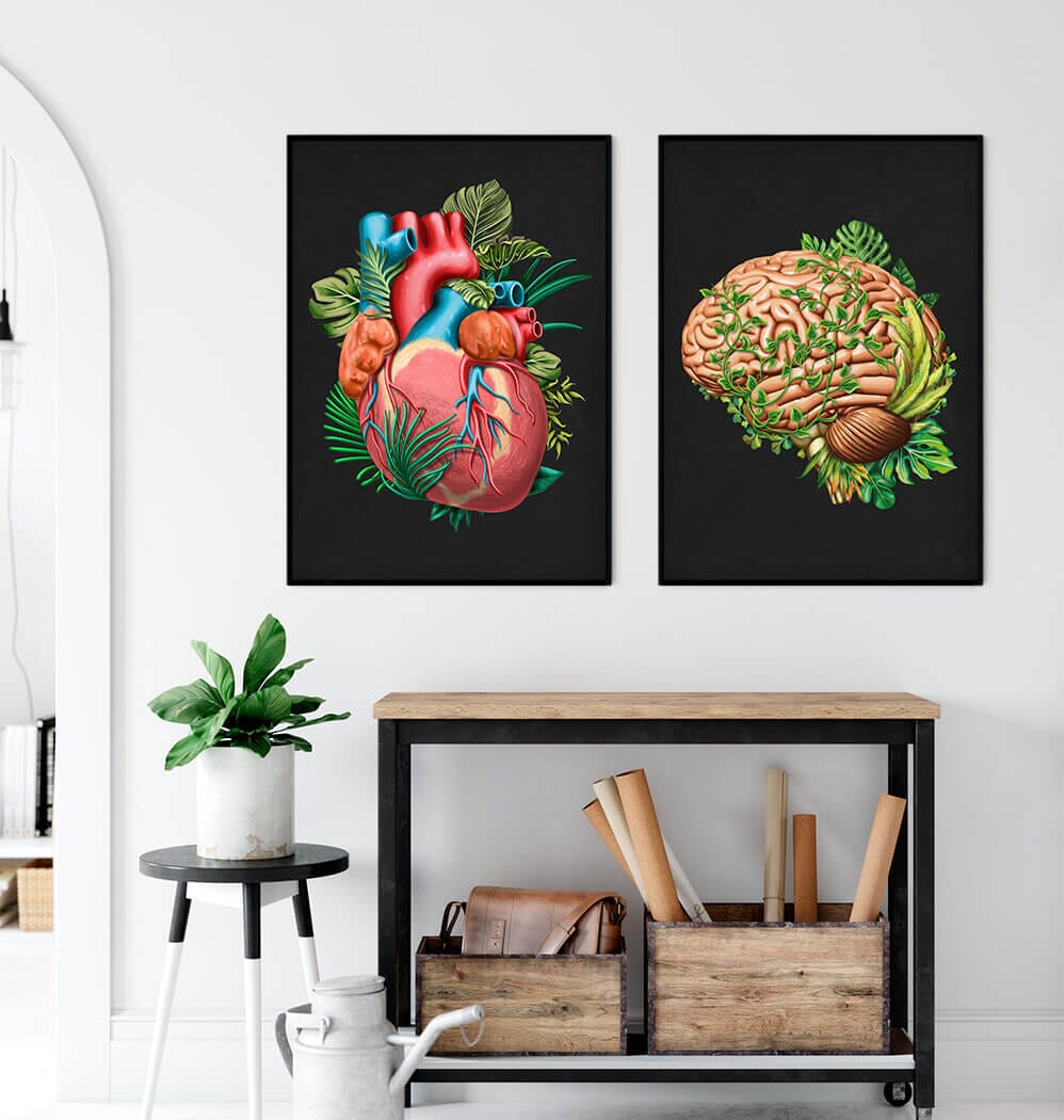 Floral brain anatomy art print - Codex Anatomicus