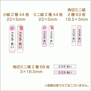MY NAME KIDS お名前シール ベーシック 【いちご】 | 株式会社