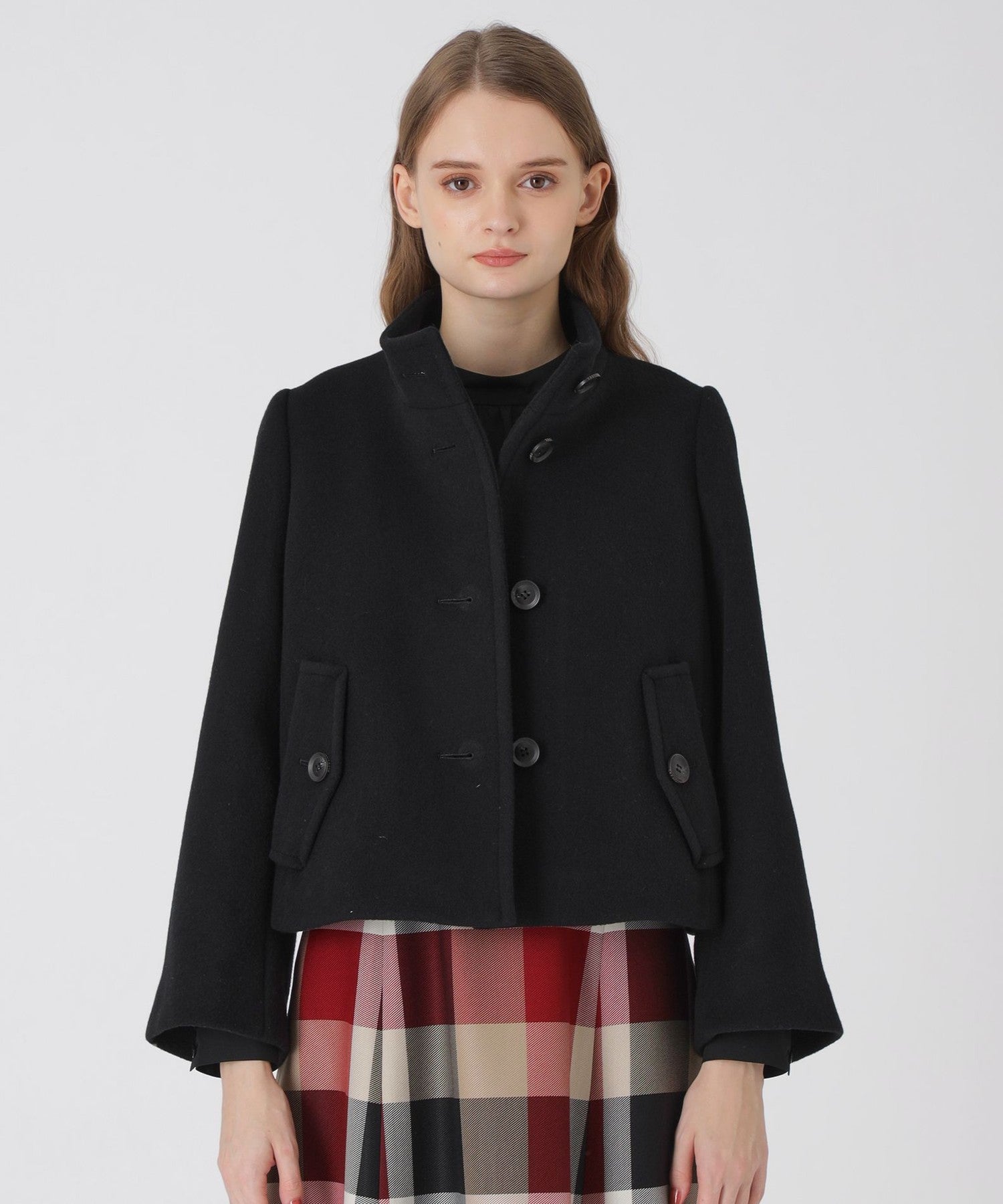 ファインウールダブルビーバーショートコート（コート）｜BLUE LABEL