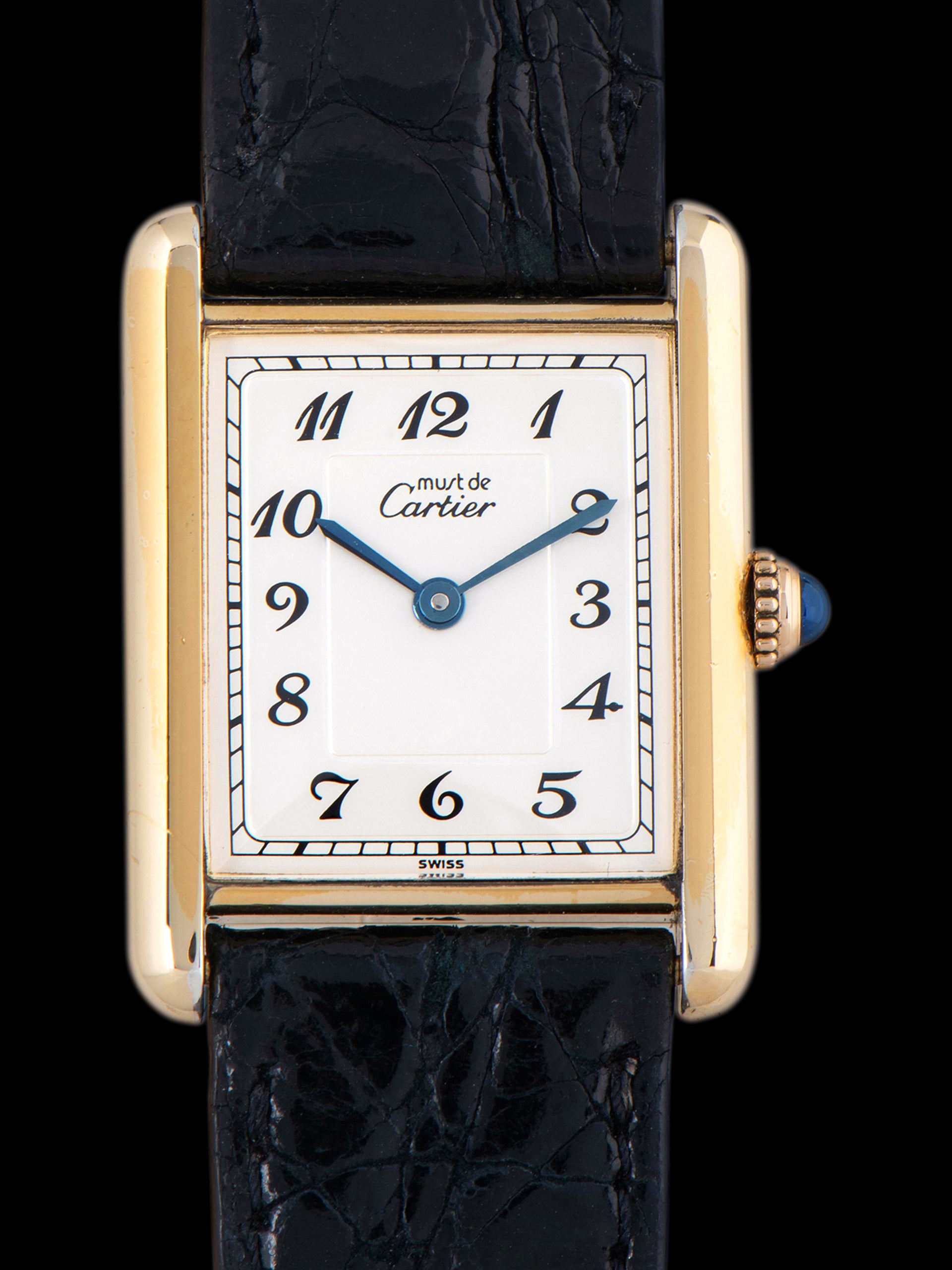 1980s Cartier Must de Cartier Tank Vermeil (Ref. 590005) Quartz W/ Bre