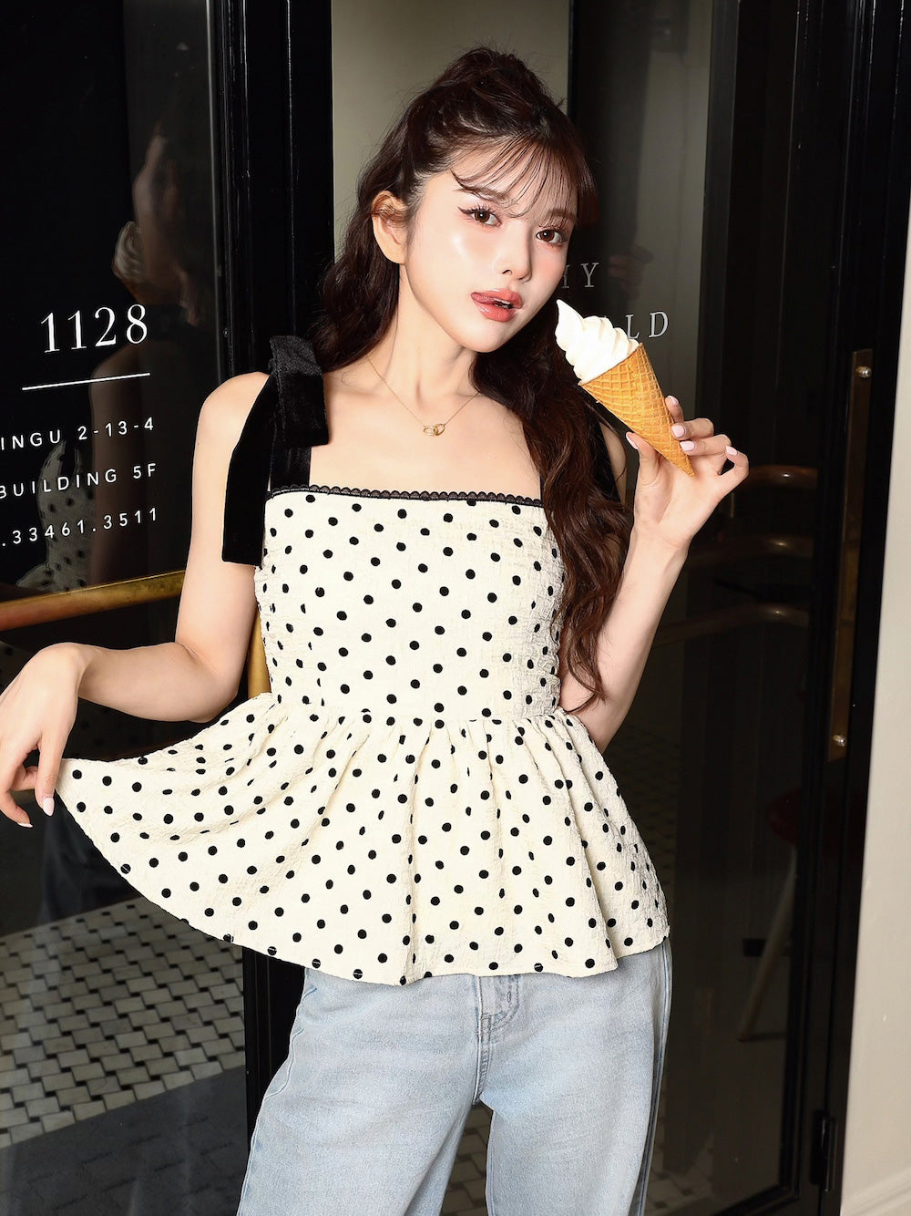 ショルダーリボンドットキャミソール – Darich (ダーリッチ)