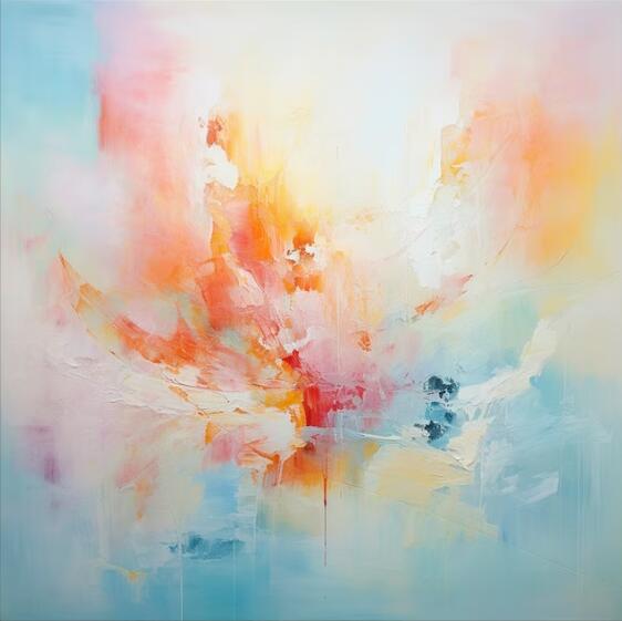 粉色抽象油画极简大芬村油画_现代装饰抽象油画_抽象油画、现代装饰画_