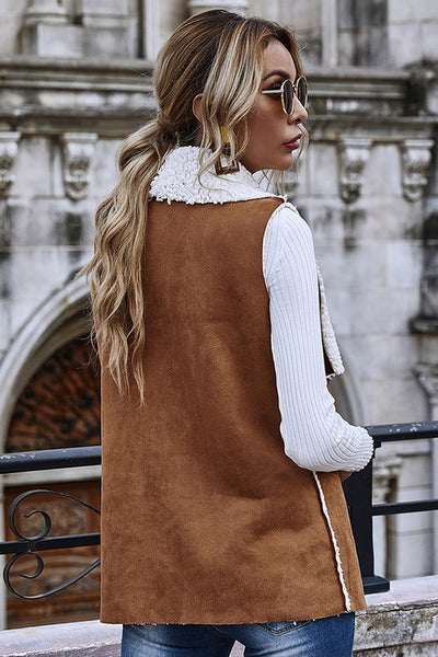 Cozy Suede + Sherpa Reversible Vest – East Side Chic