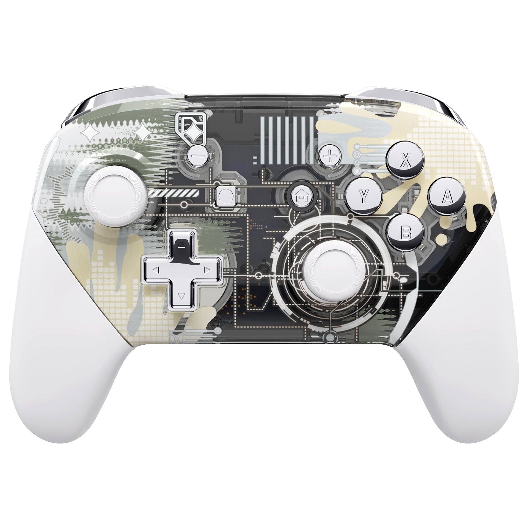 eXtremeRate Silver Splatter Faceplate Backplate Handles for