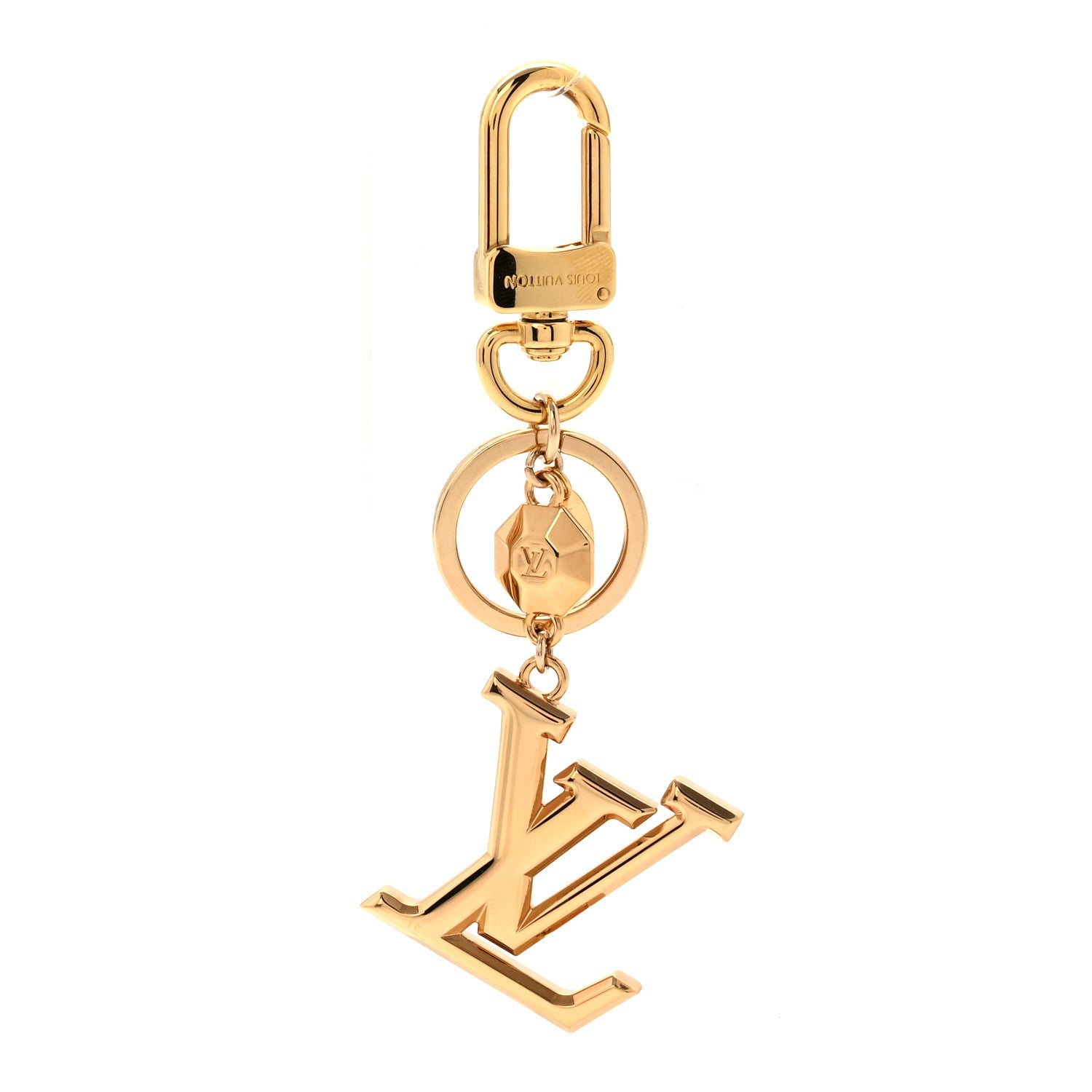 Louis Vuitton LV Facettes Bag Charm Key Holder Gold 1822581