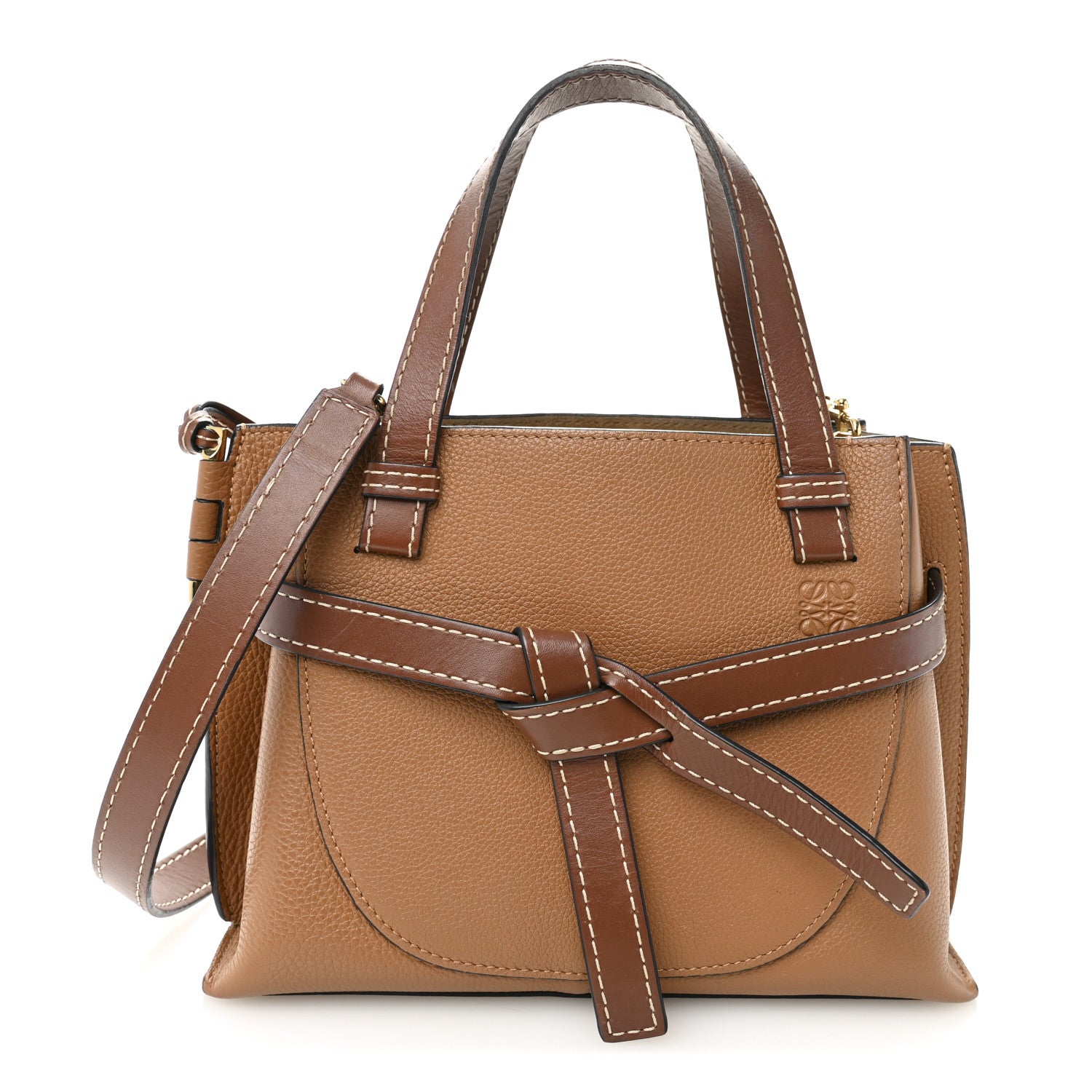 Loewe Calfskin Mini Gate Tote Caramel 1771316 – FASHIONPHILE
