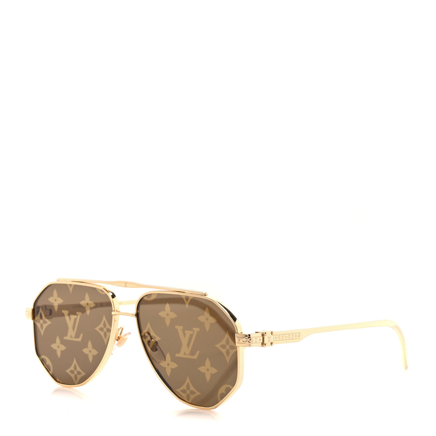 Louis Vuitton Monogram LV Flash Sunglasses Z1493U Gold 1443938