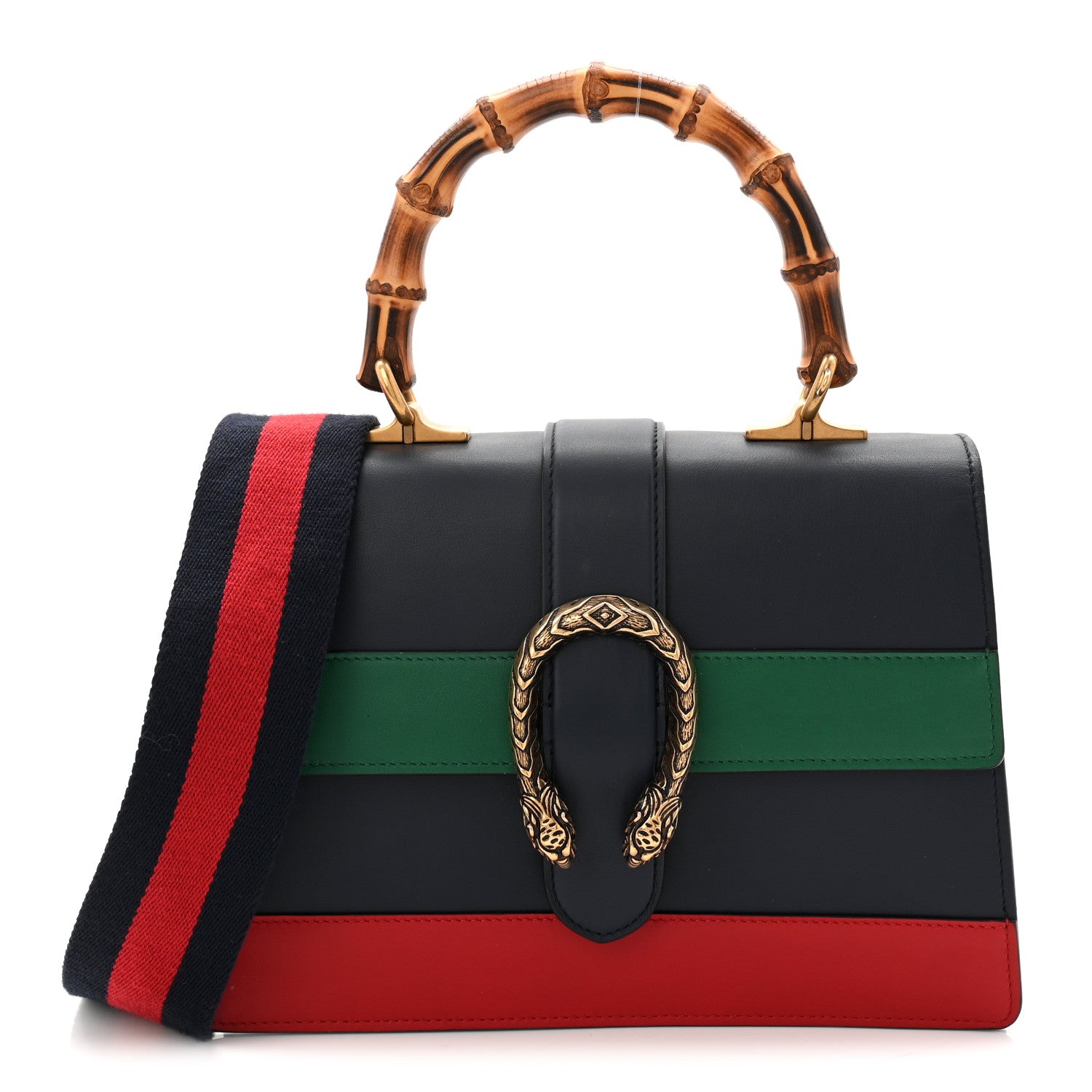Gucci Moon Calfskin Web Medium Dionysus Bamboo Top Handle Bag