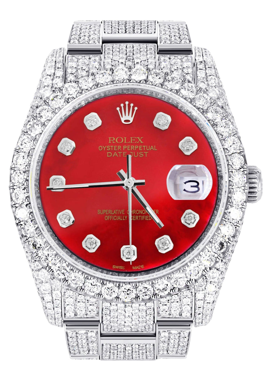 Iced Out Rolex Datejust 36 MM | Stainless Steel | 16.5 Carats of Diamo