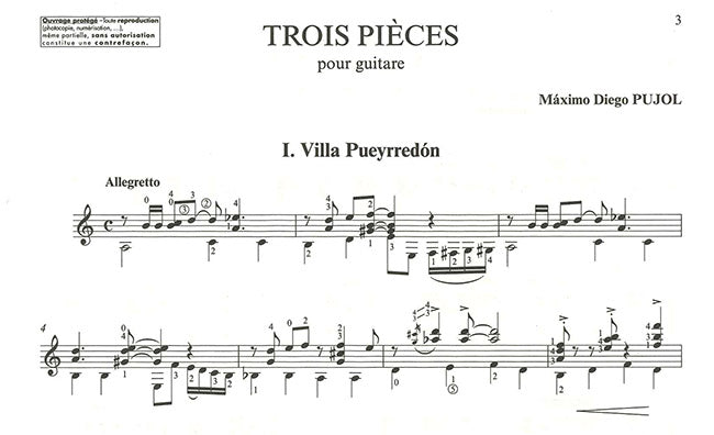 現代ギター | 【楽譜】プホール：ギターのための3つの小品