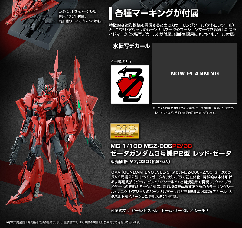 P-Bandai MG 1/100 MSZ-006P2/3C Z Gundam III Type [RED ZETA