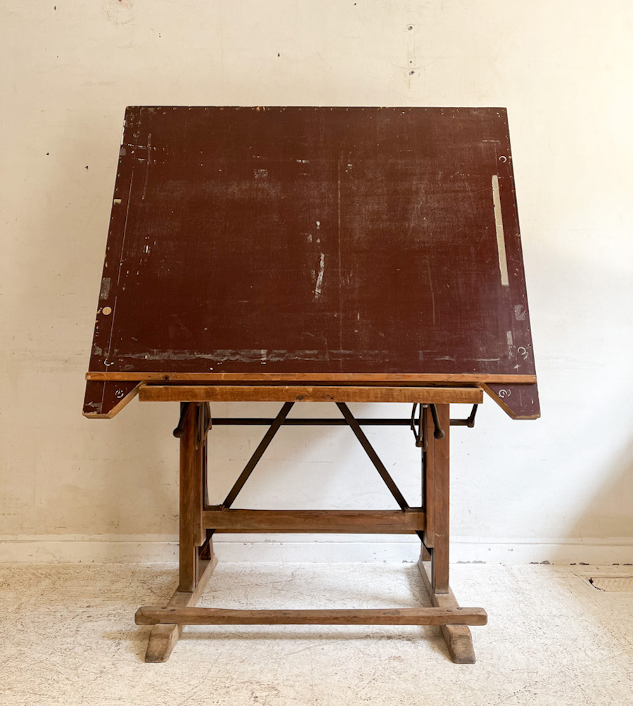 フランスアンティークドラフティングテーブル製図板( FA- ot 009)<span