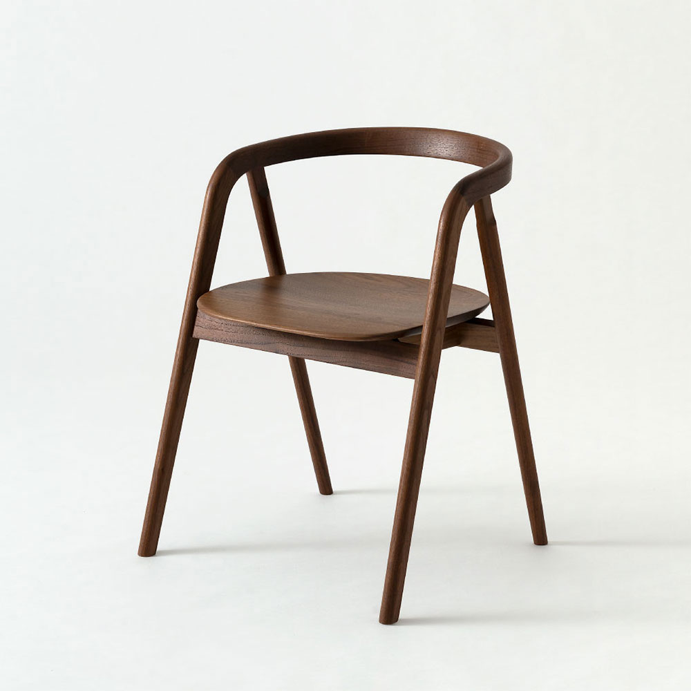 飛騨産業 アームチェア「SHIKA -シカ- AK201AU」板座 ウォールナット材