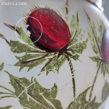 フロストガラス_ハンドペイント_アザミのビスケットジャー