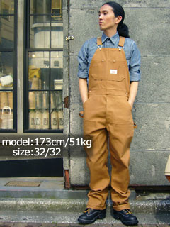 ROUND HOUSE [ラウンド ハウス] #83 HEAVY DUTY BROWN DUCK OVERALL-Jalana