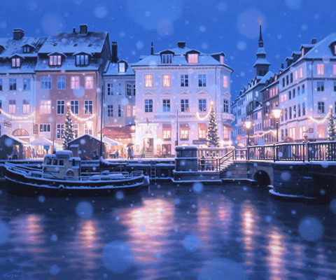 笹倉鉄平 作品紹介 「ブルー・スノー」～笹倉鉄平ちいさな絵画館