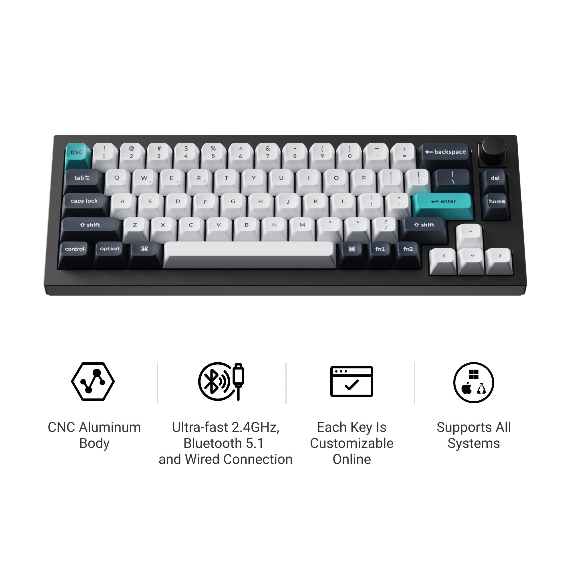 Keychron Q2 Max QMK/VIA Wireless Custom Mechanical Keyboard