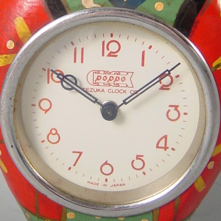 こけし置時計（手塚時計POPPO） - 目玉の動く置時計