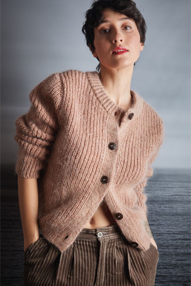 Light Pink Charlotte Cardigan | Sustainable Mohair