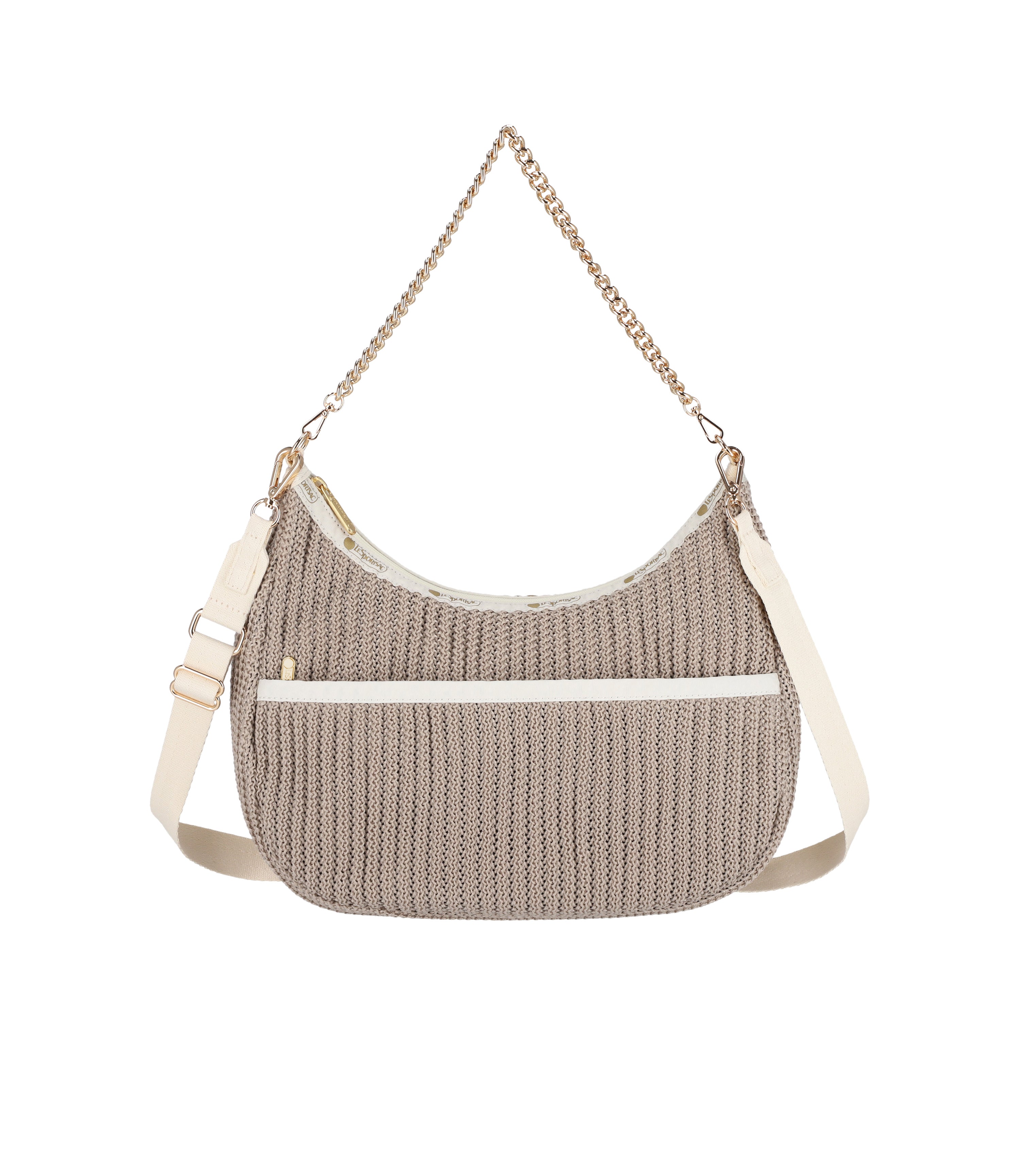 Chain Crochet North/South Hobo - Beige Crochet – LeSportsac