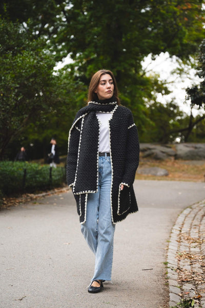 Scarf Collar Cardi (Crochet) – Lion Brand Yarn