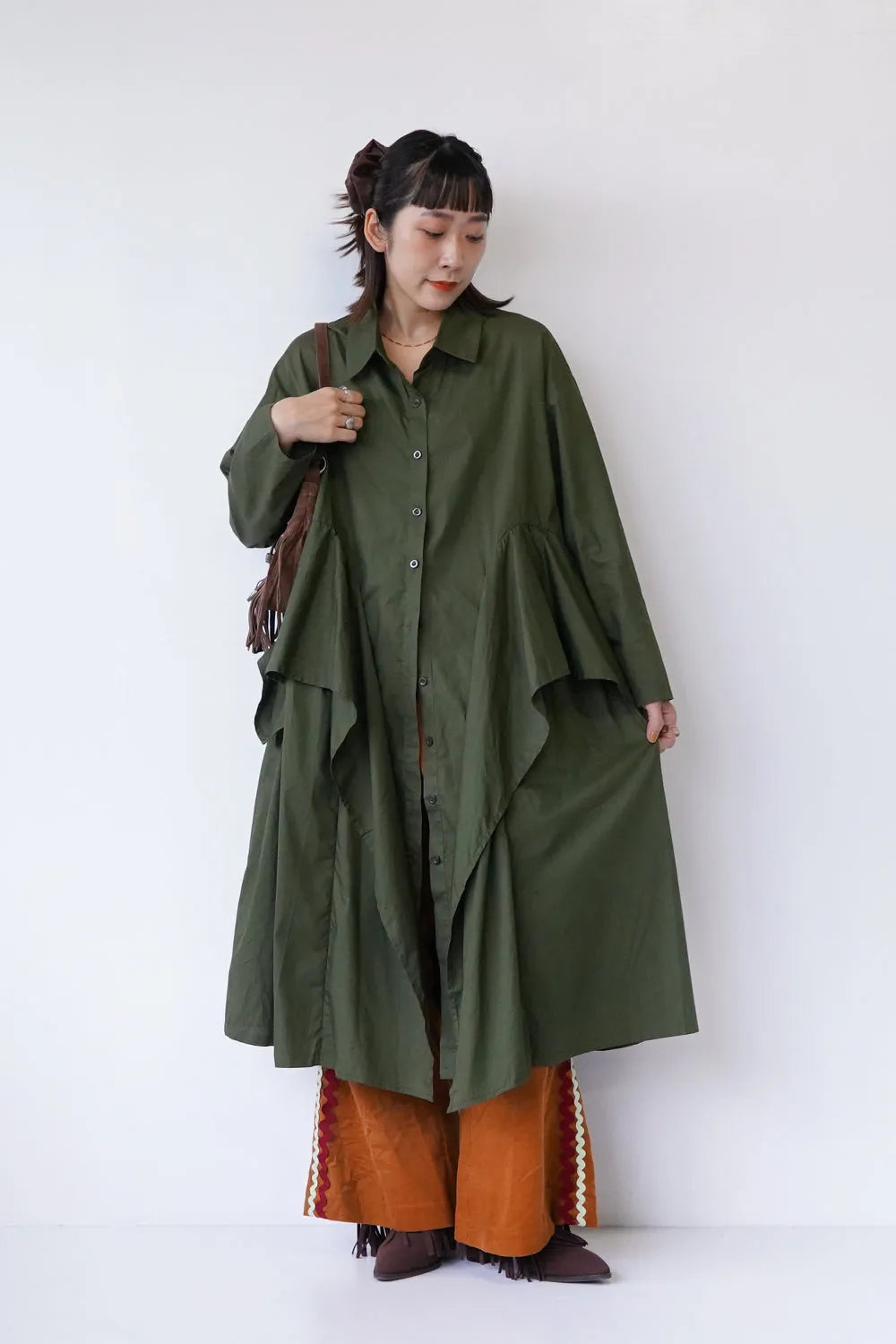 フリルレイヤードシャツワンピース – LILA & CITTA ONLINE SHOP