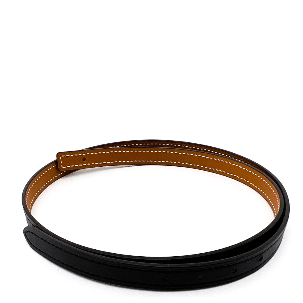 Hermes 13mm Black Swift/Gold Epsom Reversible Focus H Belt Strap 70