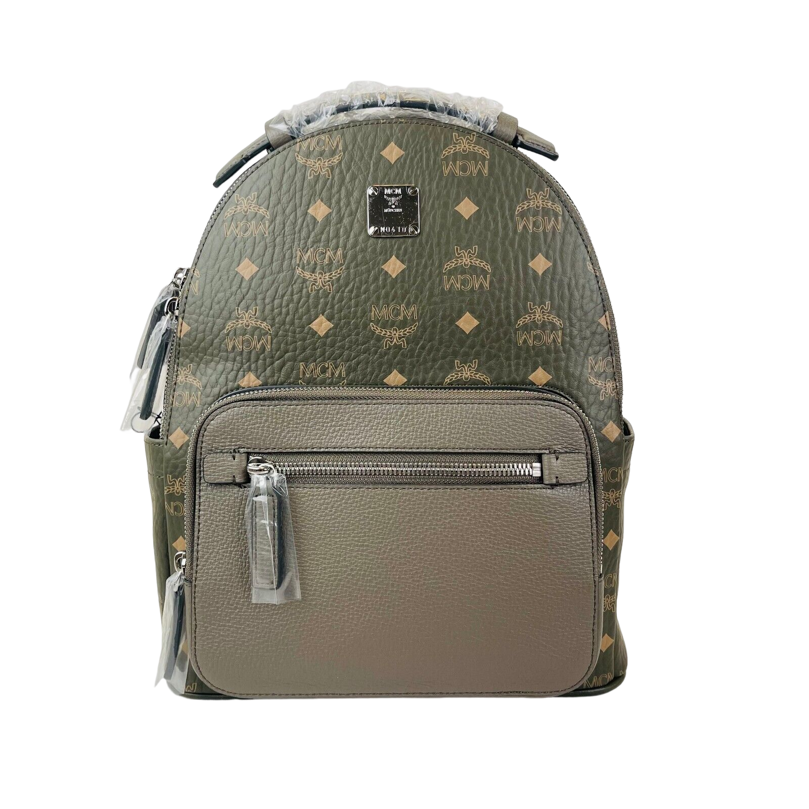 MCM Green Sea Turtle Visetos Coated Canvas Small Backpack