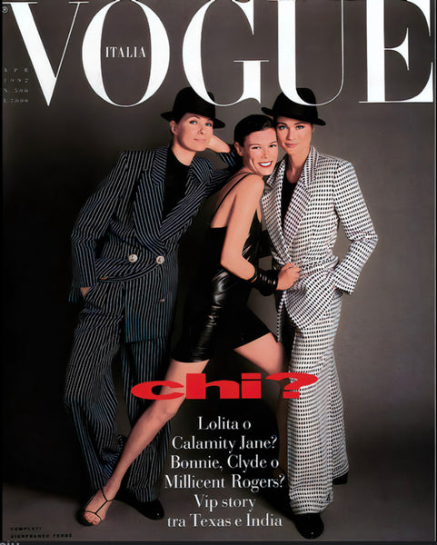 VOGUE Magazine Italia April 1992 KATE MOSS Helena Christensen SHALOM H