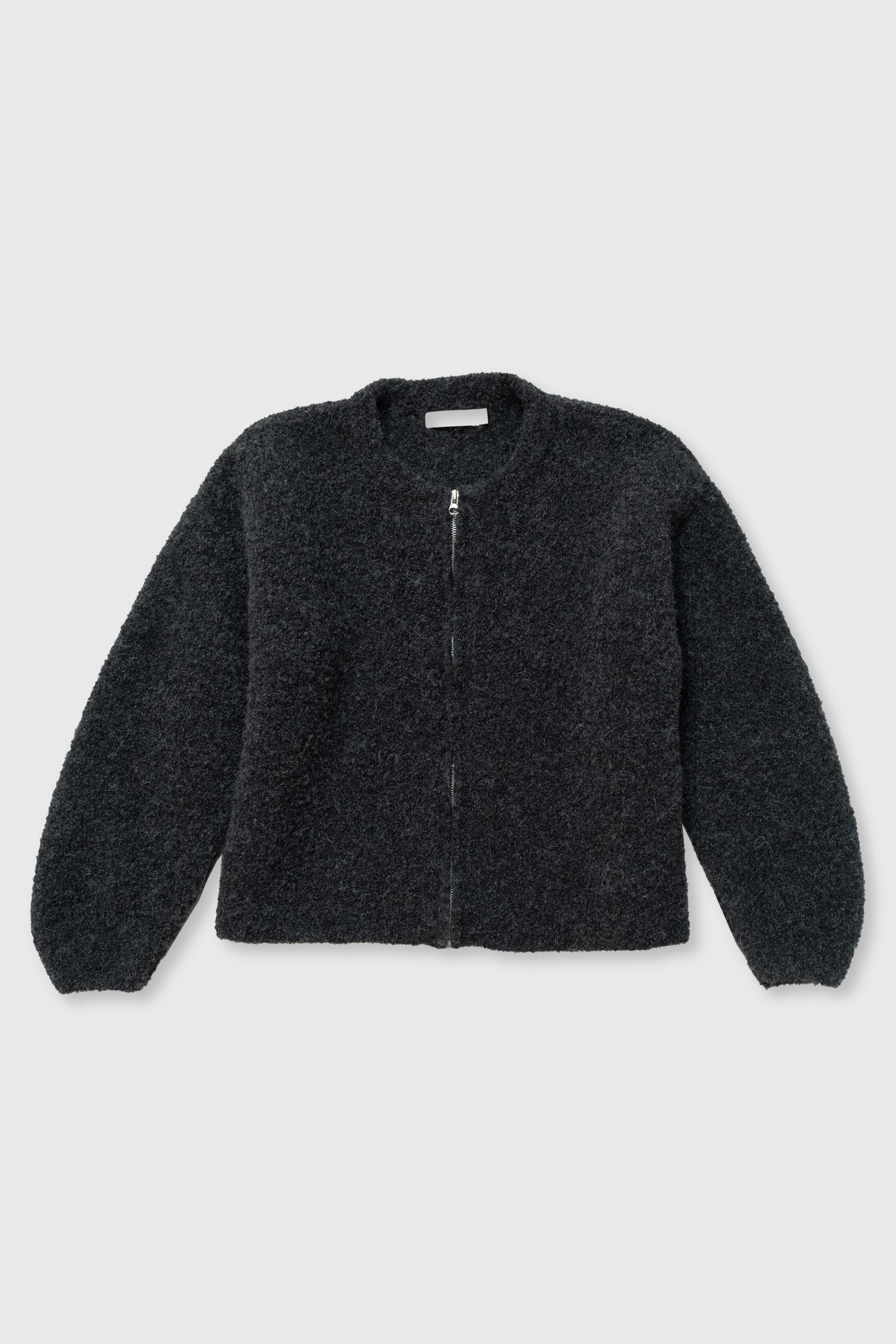 Charcoal Boucle Zip Cardigan – Micaela Greg