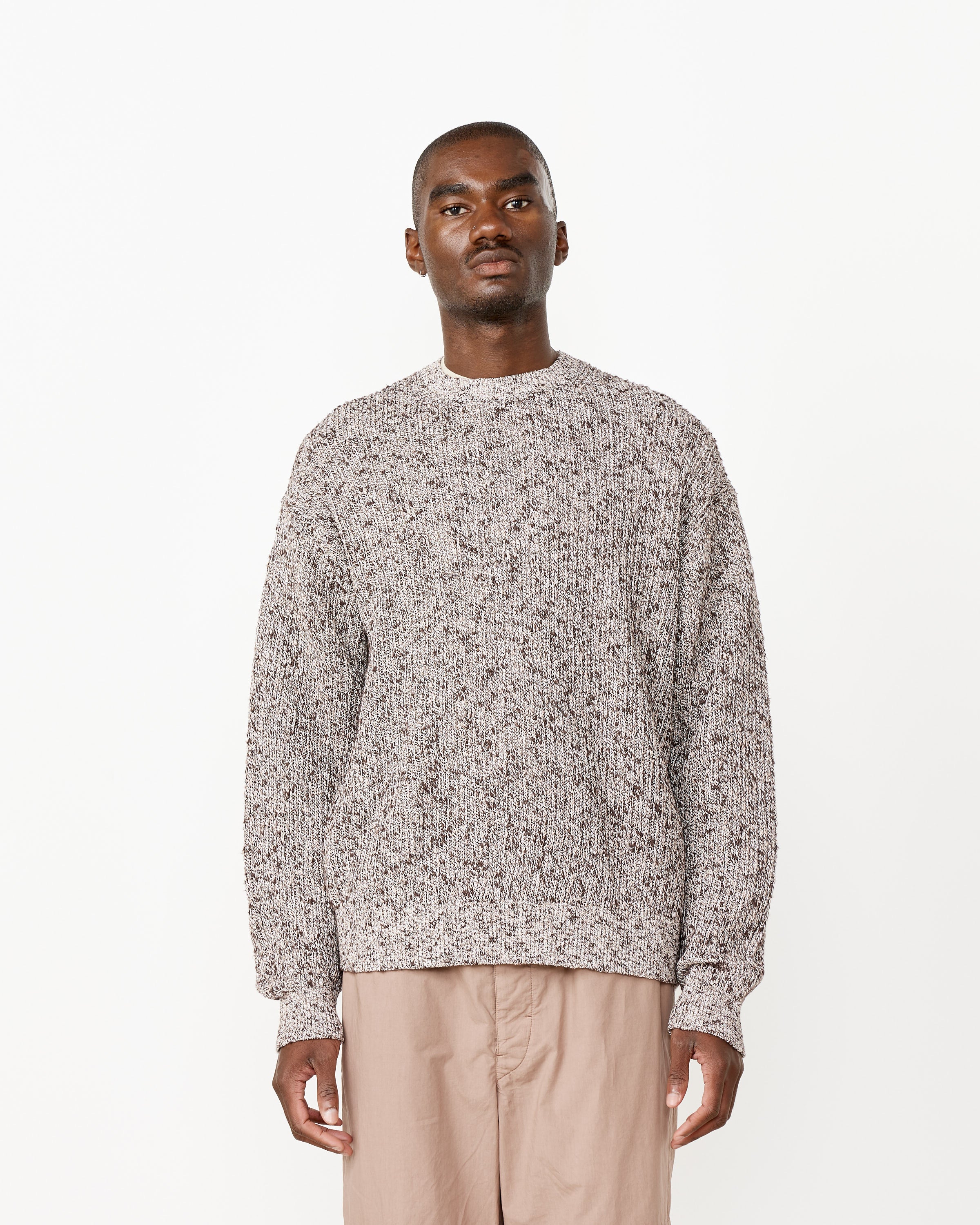 Slub Mix Top Yarn Rib Knit