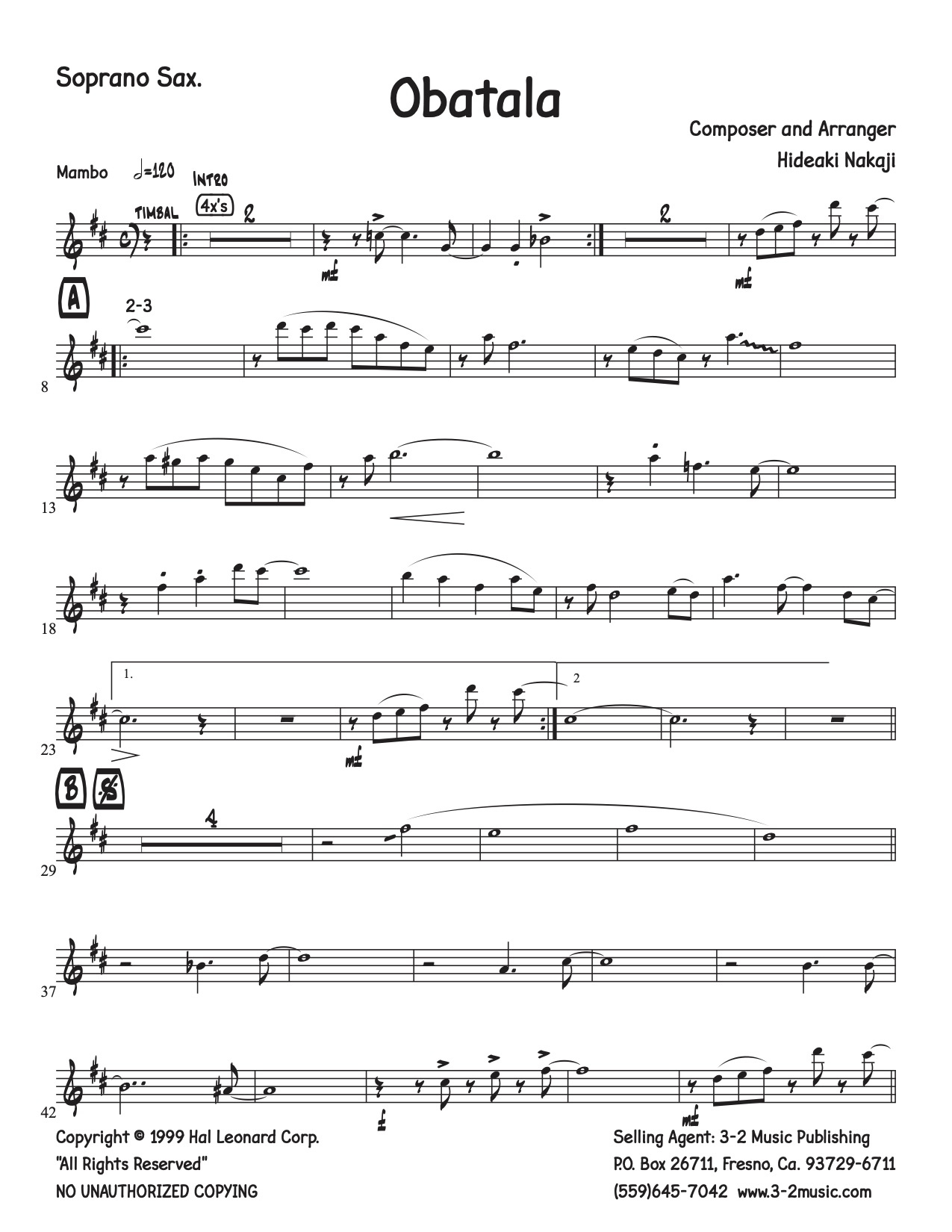 Obatala 中路英明 ビッグバンド 楽譜セット | ミュージックストア