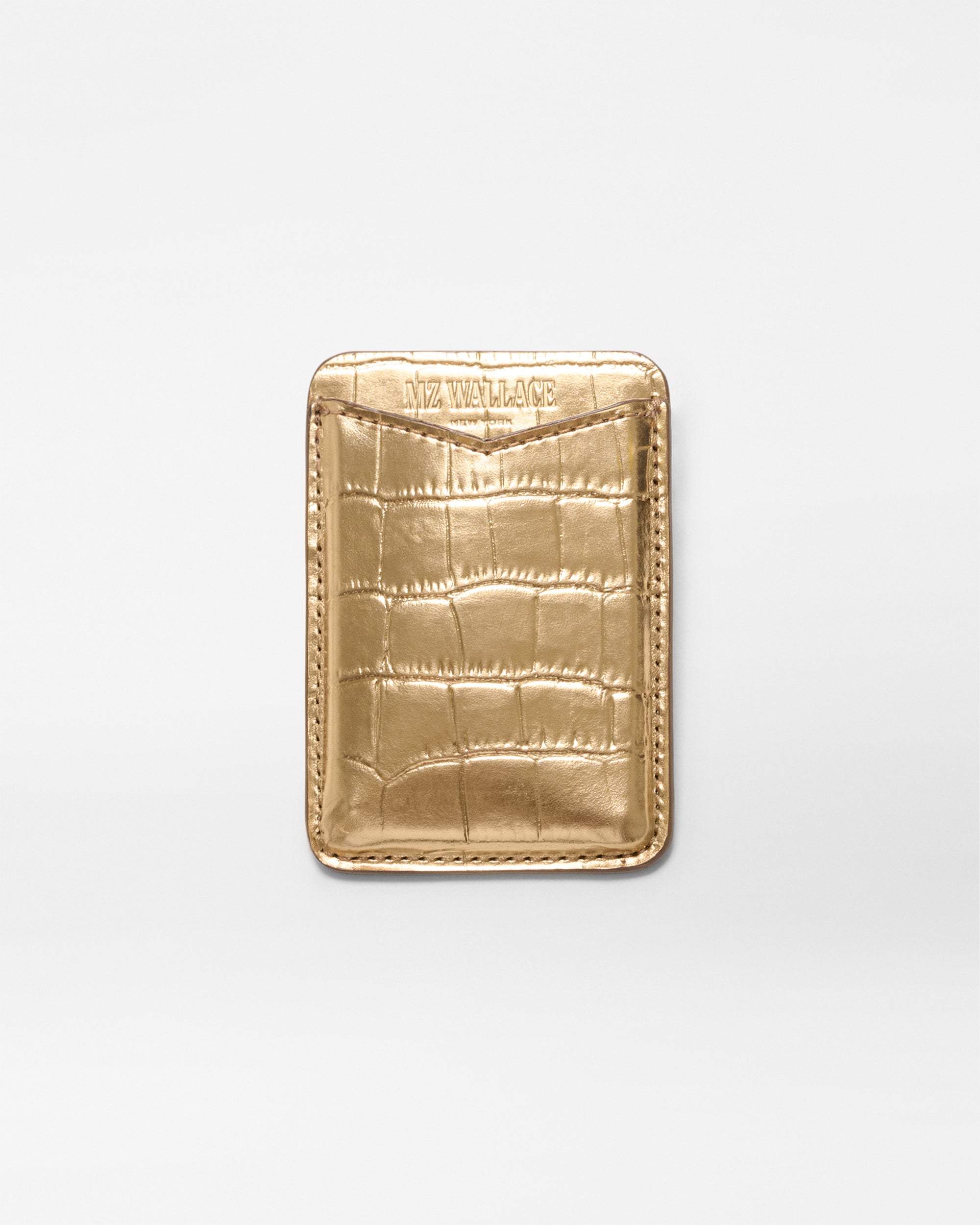 Gold Croc Effect Phone Card Case