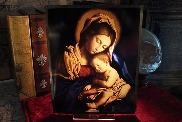 アートグラスフレーム 聖母マリア＆幼児イエスキリスト 聖母子像 Art